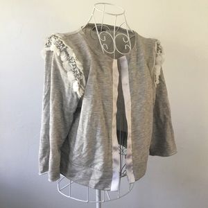 Zara w&b collection grey jersey cardigan